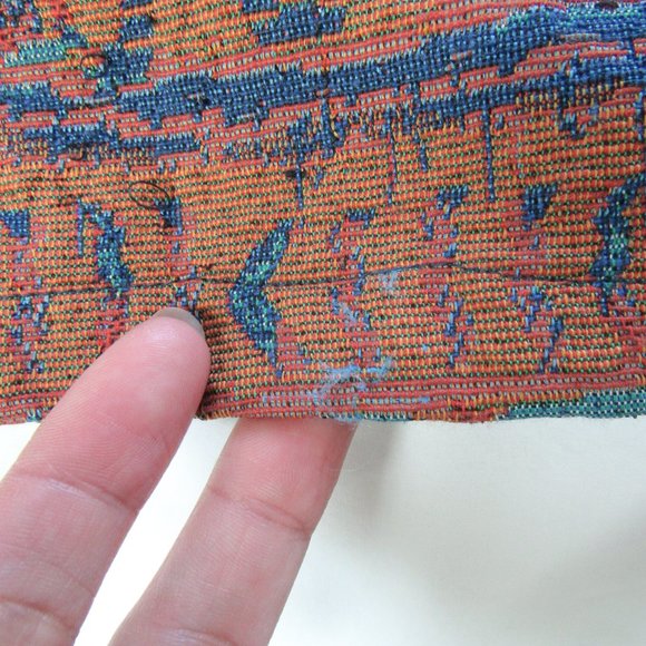 SOLFD🖤VINTAGE Western Tapestry Textile Jacket Woven Lightweight Cotton Button - Picture 7 of 9